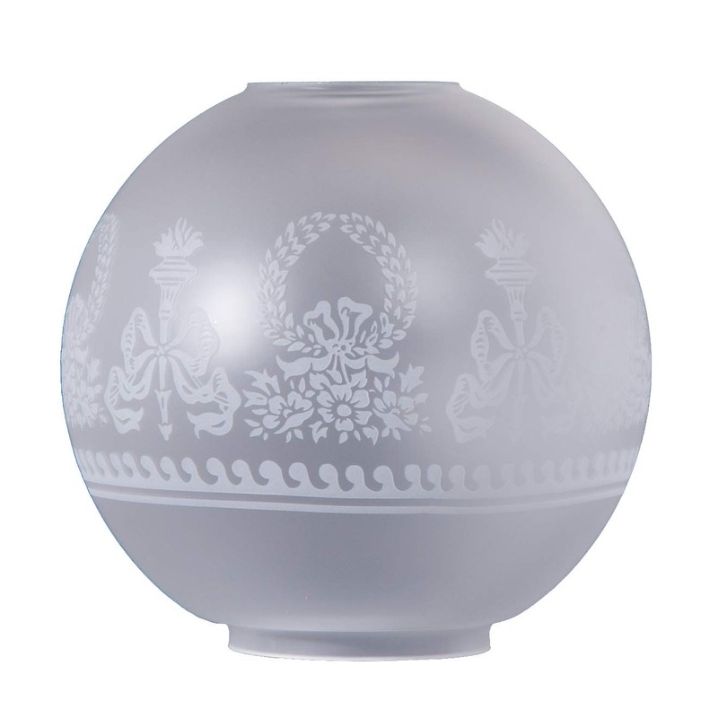 B&P Lamp® 9" Diameter, Ball Shade With Etched Filigree Design