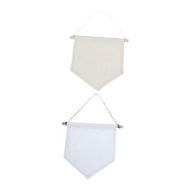 LALAFINA 2pcs Hanging Brooch Canvas Pennant Banner for Badge Collection Blank Display Wall Decoration for DIY Projects for Home and Rooms