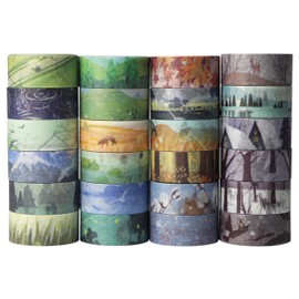 UOOOM 24 Rollen Washi Tape Set - Frühling Sommer Herbst und Winter Kreative Design Klebebänder Papierband - Masking Tape deko klebeband buntes Klebebänder DIY scrapbook