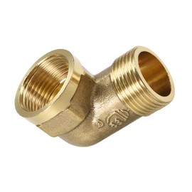 DTGN G3/4 x G3/4 (Male x Female) 90 Degree Brass Pipe Fitting Plumbing System Brass Street Elbow Adapter Gold Tone