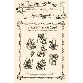 MaMaw's Designs M122 Happy French Chef towel Kitchen DOW Embroidery transfer pattern