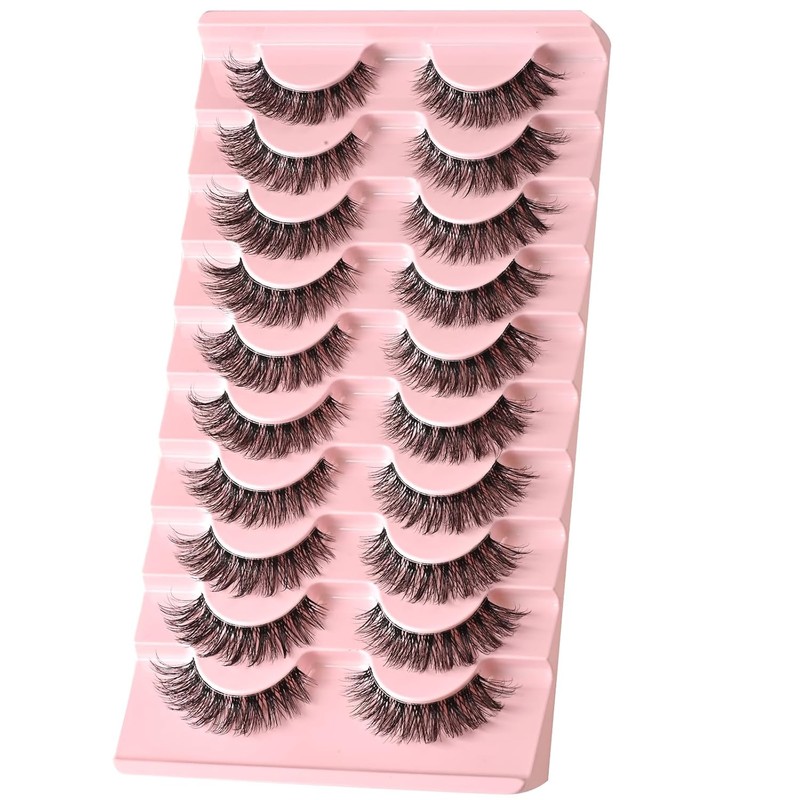 FARRED Natural False Eyelashes Cat Strip Invisible Band Faux Mink