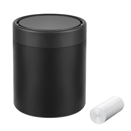 MANCROZ Mini Trash can,Brushed Stainless Steel, Small Trash can with Swing Top lid, 1.6 L/0.4Gal Kitchen Countertop, Bedroom, Bathroom, Home Office,Desk Trash can