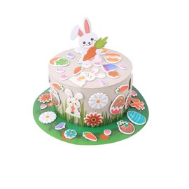 Fiohiros Easter Bonnet Kit,DIY Easter Bonnet Hat with 54pcs Quality Accessories, 200 Dot Glues and Manual,Eastern Crafts Gifts for Boys and Girls Head Circumference under 19.68in
