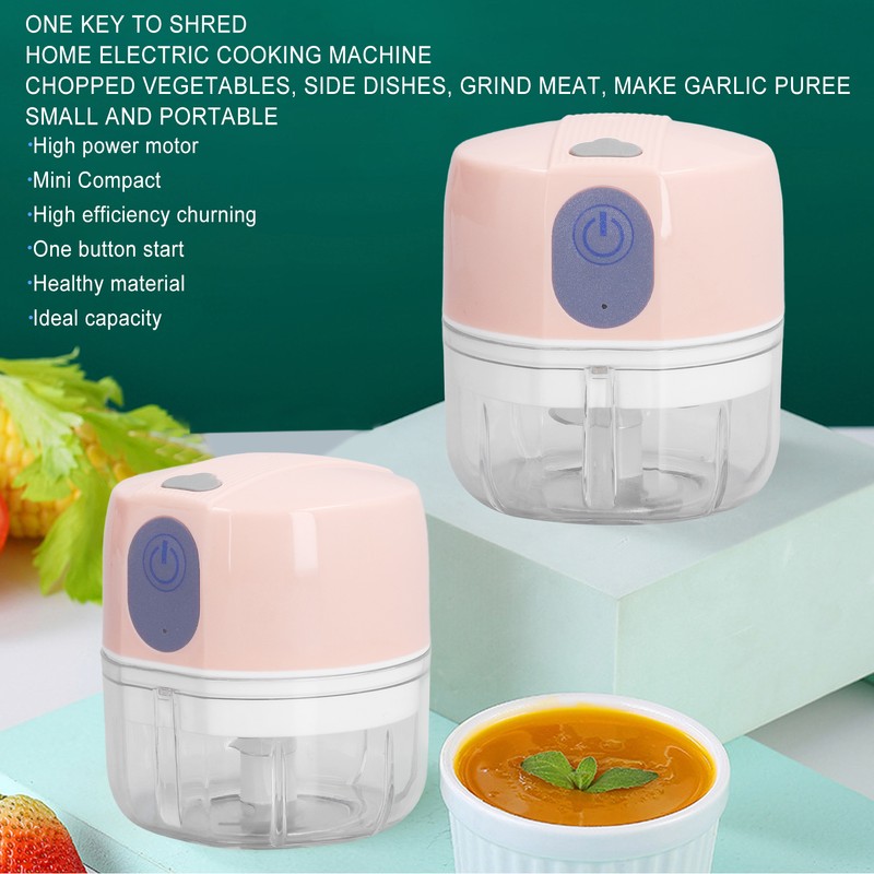 Electric Garlic Masher Mini Wireless Automatic Garlic Chopper for Kitchen