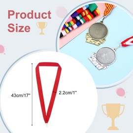 PATIKIL Award Neck Ribbons with Snap Clips, 66 Pack Polyester Medal Lanyards Blank Award Ribbon for Competitions Achievement Sports Party, Red