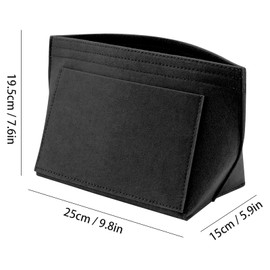 Shengxi Bag Insert Organizer Compatible with Longchamp Long And Short Handles Multi-Pocket Felt Organizer Folding Organiser Insert for Tote Bag Handbag (Black, M)