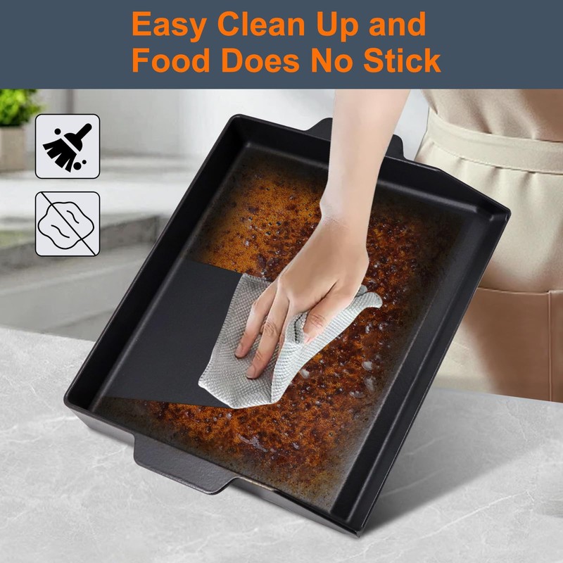 Criditpid Universal Large Cast Iron Cooking Griddle with Extra High