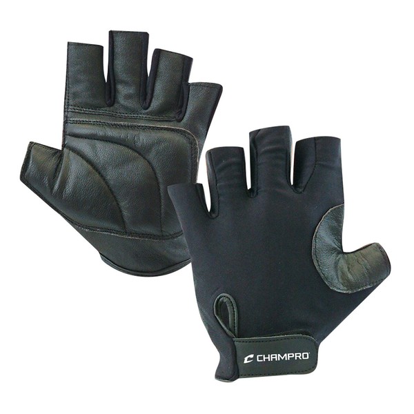 CHAMPRO Padded Catcher's Glove for Sting Reduction, Baseball Softball Players of All Ages, BLACK, Left Hand (Right-Hand Throw)