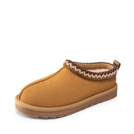 DREAM PAIRS Girls Boys Slippers Kids House Fuzzy Indoor Outdoor FuzzyEasy Kid's Slip-on Slipper for Little Kid Big Kid,Size 2 Little Kid,Brown,SDSL2401K