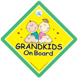 Grandkids On Board, Cute Green, Grandkids On Board Sign, Grandchildren On Board Sign, Baby on Board Sign, Maternity Gift, baby on board