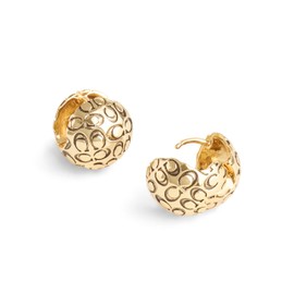 COACH Women's Signature Quilted Orb Huggie Earrings