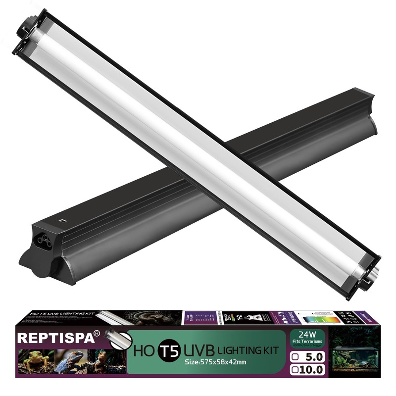 T5 HO UVB Lighting Combo Kit, Reptile Light Fixture with