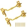 TERF® 75mm Polished Brass Cabin Door Hook and Eye Lock