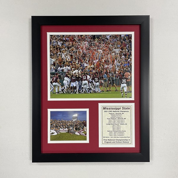 Legends Never Die, Inc. Mississippi State Bulldogs | 2021 CWS National Champions | 12"x15" Framed Photo Collage