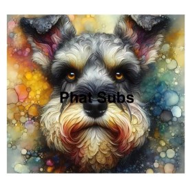 Unbranded 20oz Sublimation Tumbler Wrap Watercolor Schnauzer Ready To Press Heat Transfer