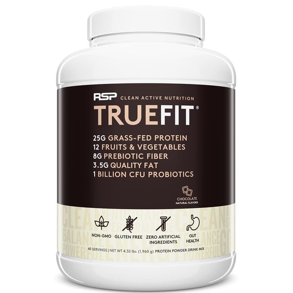 RSP NUTRITION TRUEFIT Protein Powder Meal Replacement Shake, 4.32 LB, Chocolate