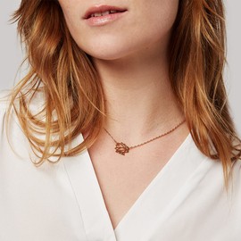 Annie Oak Womens 316L Stainless Steel 18k Rose Gold Geometric Hedgehog Princess Length Necklace