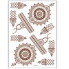 ALLY-MAGIC 5pcs Brown Red Temporary Tattoos for Woman Girls Y10-MTLHWST