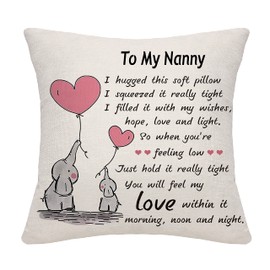 Bommex Nanny Gifts from Granddaughter Grandson Grandma Nanny Cushion Cover Throw Pillow Cover Cushion Case Thanksgiving (nanny-1)