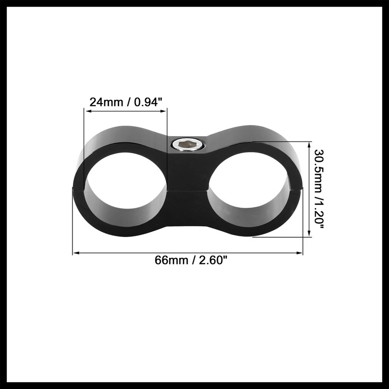 Hihaha 4pcs Black AN12 24mm Car Hose Separator Clamp Adapter