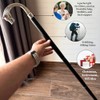 Wooden Walking Cane with Wolf Head Handle, Black Wood and