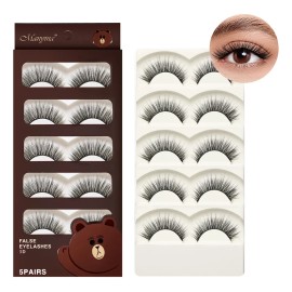 Pestañas Manyina Mink 3d Naturales Resistente Agua - 5 Pares