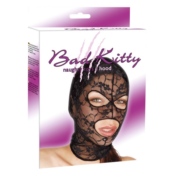 Bad Kitty Unisex-Adult's Zentai Lace Hood Mask, Black