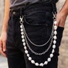 Woeoe Pearl Pants Chain Layered Jean Chains Punk Wallet Chains