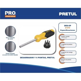 Pretul Desarmador De Puntas Intercambiables,6pz, Pretul 21372