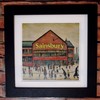Greetingles Lowry-Style 12"/31cm Square Framed Print. Beautiful Black Ash Frame