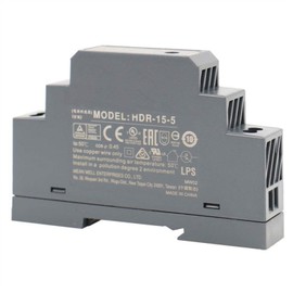 HDR-15-5 15W 5V 2.4A AC-DC DIN Rail Power Supply - Industrial Automation, Wide Voltage Input