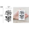 Yesallwas Tattoo Stickers, Roses, Black, Roses, Flowers, Set of 6,