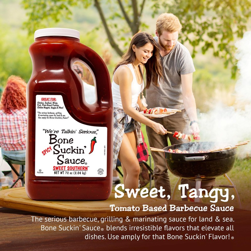 Bone Suckin' Spicy Sweet Southern BBQ Sauce, All-Purpose Barbecue Sauce,
