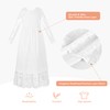 ALLOVIN Long Sleeve Boho Lace Flower Girl Dress, A-Line Ruffle