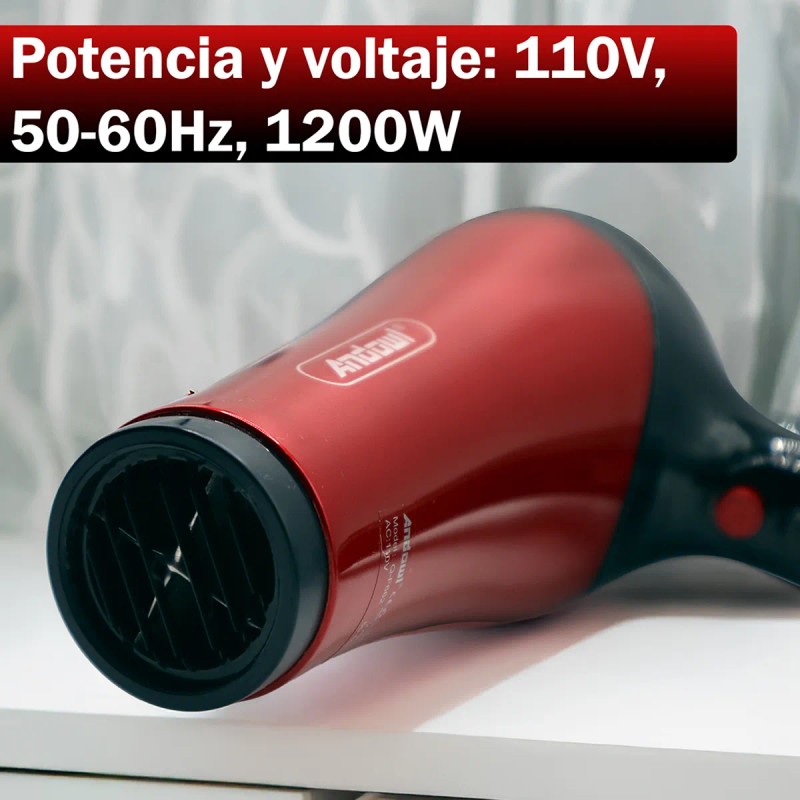Secadora De Pelo 1200w 3temperaturas 2velocidades Para Mujer