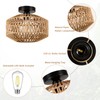 Jobtical Boho Light Fixtures Ceiling Mount,Mini Rattan Chandelier Light Fixture