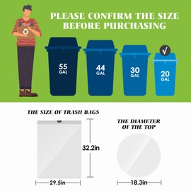 20 Gallon 120 Counts (fit 18-20 Gal) Large Drawstring Trash Bags Strong Tall Kitchen Compactor Bags Garbage Bags for Home/Office/Light Residential Waste/Outdoor Trash Can, Lawn，Trash Bags White