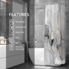Gibelle Grey Marble Shower Curtain Set, Abstract Silver Gold Stripes