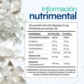 Magnesio Ultra Nutrientes Vidalabs México 60 Cápsulas                                                                                                 