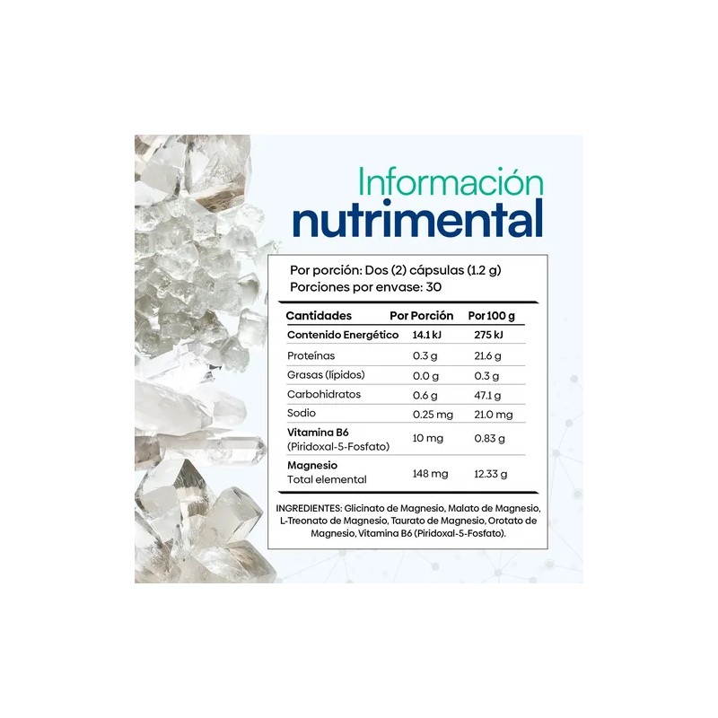 Magnesio Ultra Nutrientes Vidalabs México 60 Cápsulas