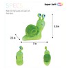 Puzzled Green Snail Plush, 5.5 Inch Collectible Decorative Big Eyes