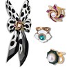 3pcs Elegant Pearl Flower Scarf Rings For Women Fashion golden