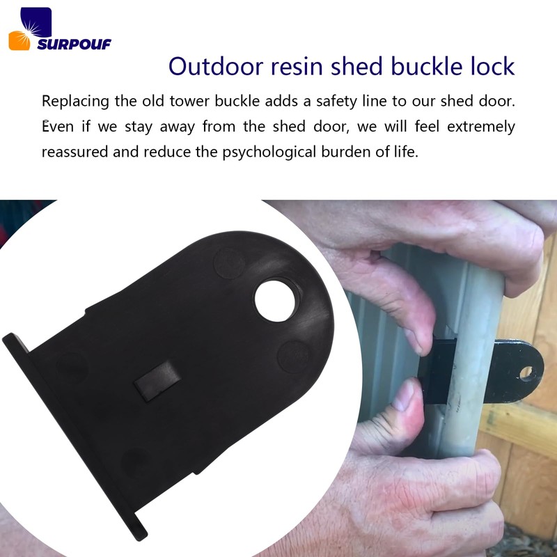 SURPOUF Outdoor Resin Shed Hasp Latch, Plastic Hasp Latch,Newly Upgraded