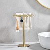 Hand Towel Holder Stand, Free-Standing Towel Rack Brushed Gold, SUS304
