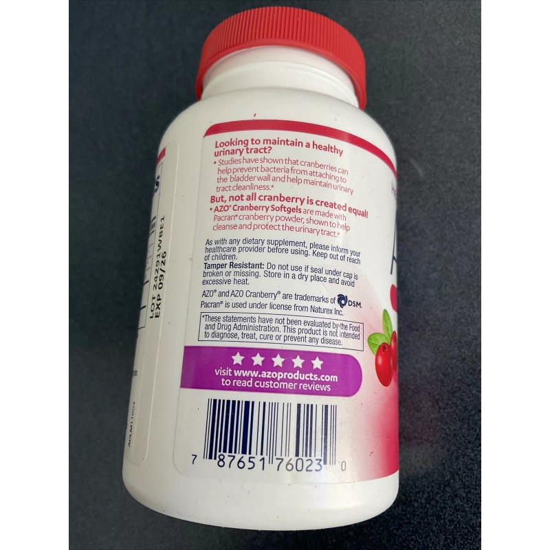 AZO Cranberry Urinary Tract Health Dietary Supplement - 100 Softgels