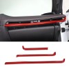 carmotion88 Red Dry Carbon Dashboard Trim Strip Accessories Cover For