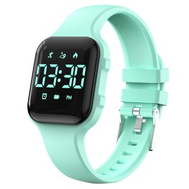 Kids Step Counter Watch, Digital Pedometer, Fitness Tracker Wristwatch, Waterproof Sport Watch, for Children Boys Girls Teens(Green)