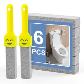 TAIANJI 6 Stück Bimsstein Toilette, Bimsstein Toilettenreiniger mit 2 Griff Bimsstein Reinigungsstein für Reinigung Hartnäckiger Harnsteine, Kalk für Cleaning Wc, Bad, Waschbecken