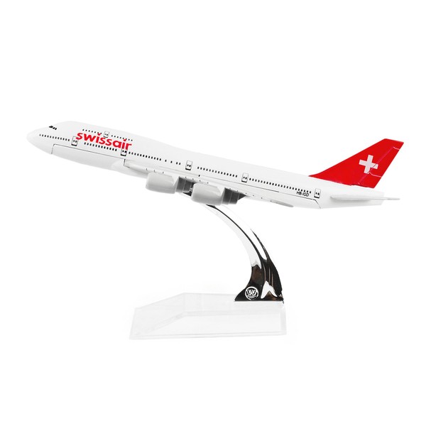 24-Hours Swiss Air Boeing747 Airplane Models Plane Alloy Metal Die-cast 1:400